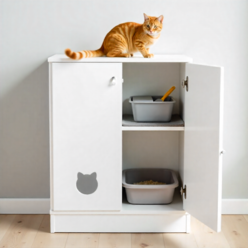 Комод под заказ с местом для кошачьего лотка и отдельным входом